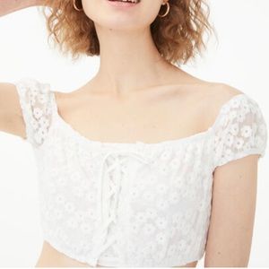 🆕 Aéropostale Lace Up Mesh Crop Top